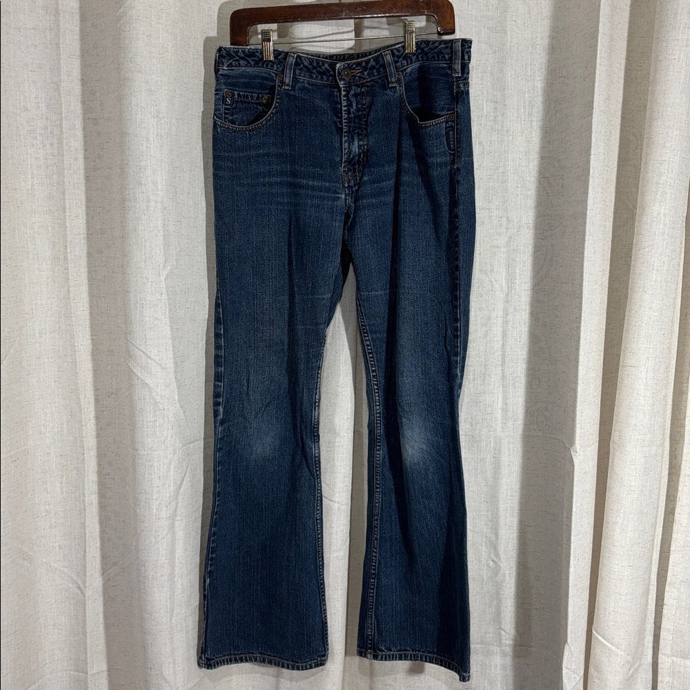 Vintage 90s/Y2K Silver Jeans Women's Boot Cut Jeans - Dark Blue